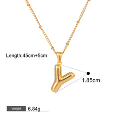 18K gold letters with birthstone design exquisite dazzling necklace