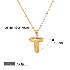 18K gold letters with birthstone design exquisite dazzling necklace
