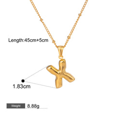 18K gold letters with birthstone design exquisite dazzling necklace