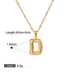 18K gold letters with birthstone design exquisite dazzling necklace