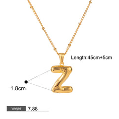 18K gold letters with birthstone design exquisite dazzling necklace