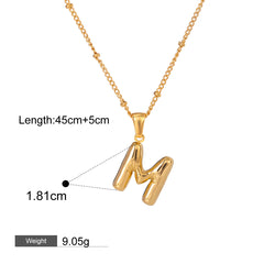 18K gold letters with birthstone design exquisite dazzling necklace