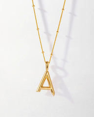 18K gold letters with birthstone design exquisite dazzling necklace