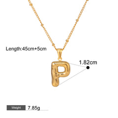 18K gold letters with birthstone design exquisite dazzling necklace