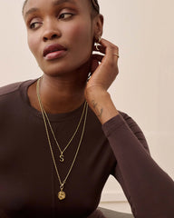 18K gold letters with birthstone design exquisite dazzling necklace