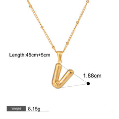 18K gold letters with birthstone design exquisite dazzling necklace