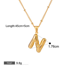 18K gold letters with birthstone design exquisite dazzling necklace