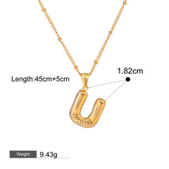 18K gold letters with birthstone design exquisite dazzling necklace